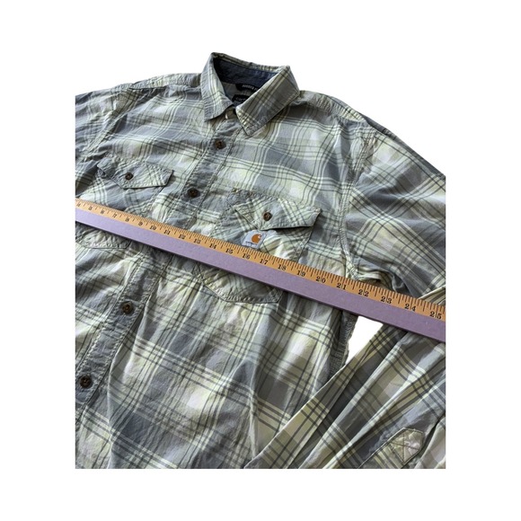 Carhartt Rugged Flex Relaxed Fit Plaid Button Up Shirt Men's Size L Workwear - Picture 5 of 9